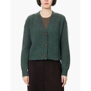 NEW TWP cropped ribbed cashmere cardigan in duffle bag